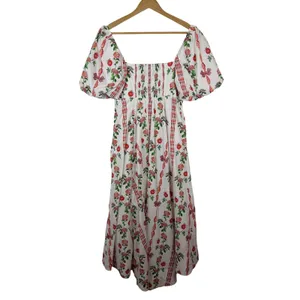Hill House‎ Matilda Midi Dress Small Botanical Garden Floral Puff Sleeve Cottage thumbnail 7