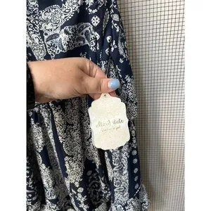NWT Altar'd State Bohemian Blue Off the Shoulder Shirt‎ romper new size large thumbnail 3