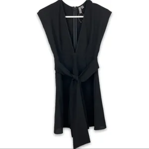 ASOS Surplice Black Romper with Sash Tie Belt Size 2 thumbnail 2