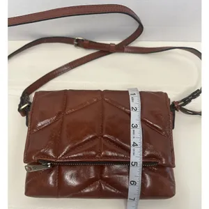 Patricia Nash Corfu Quilted Leather Crossbody Bag Purse Cognac Brown Oil-Waxed thumbnail 15