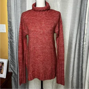 MinkPink‎ Womens Brick Red Size Large Curious Roll Neck Sweater Dress Tunic NEW thumbnail 7