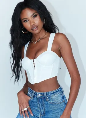 Princess Polly Torin Top in White Size 6 New with tag thumbnail 1