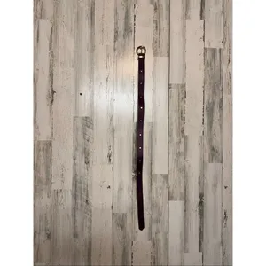 Burgundy Studded Belt Gold Hardware One Size Adjustable thumbnail 4