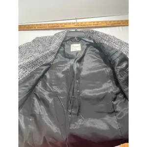 Abercrombie & Fitch Tweed Oversized Blazer Jacket Women M Black White Old Money thumbnail 12