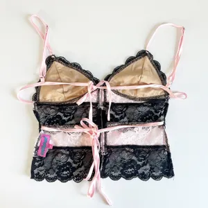 Edikted Womens Whimsigoth Coquette Cara‎ Sheer Lace Open Back Top Size XS thumbnail 9
