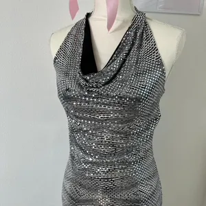 American Vintage Vintage Y2K Misdemeanor Sequin Halter Mini‎ Dress Clubbing Womens Size Small thumbnail 2