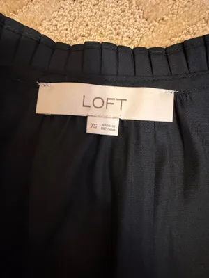 LOFT Black Pleated Shoulder Camisole thumbnail 3