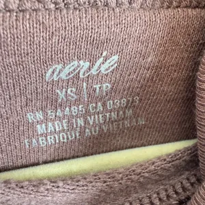 Aerie Womens XS Cowl Neck Sweatshirt Mauve Purple Oversized Pullover Raw Hem thumbnail 3