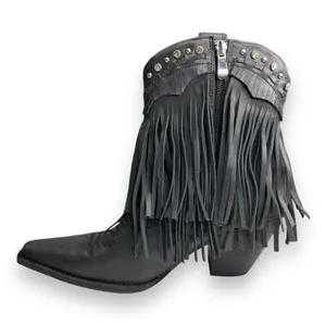Zigi Finlandia Fringe Western Boot Black Size 7 Women's‎ New thumbnail 5