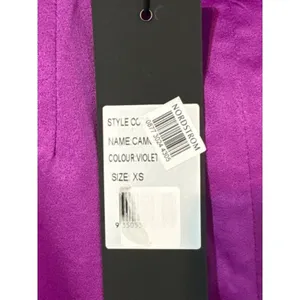 Elliatt Asymmetric Satin Cocktail Dress Violet Halter Small NWT Defect thumbnail 5