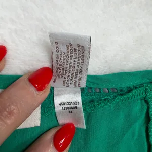 Chico's Size 3 XL Blouse Peasant Boho Green Crochet Trim Rayon Short Sleeve Top thumbnail 8