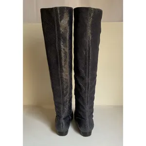 Pour La Victoire Blue Leather Boots Snakeskin Knee-High Women’s Size 8 Leather thumbnail 4