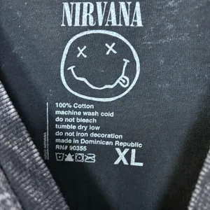 Nirvana Nevermind Dead Eye Smiley Grunge Acid Wash Tee XL thumbnail 4