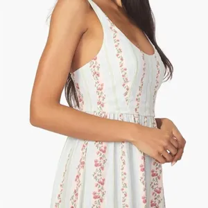WeWoreWhat Corset Midi Dress, Victorian Floral Stripe/ Rosewood Multi, size M NW thumbnail 4