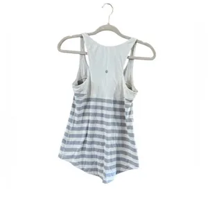 Lululemon Striped Gray and White Women's Tank Top thumbnail 8