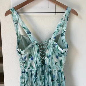 ASTR The Label Kelby Maxi Dress in Green Blue Floral - Small thumbnail 7