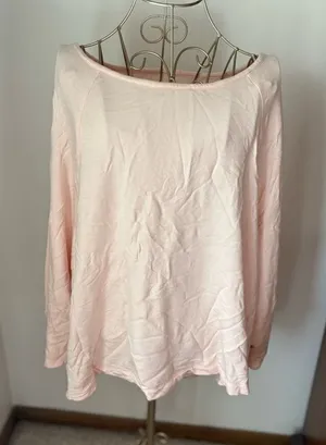 Lou & Grey Long Sleeve Cutout Arm Top Boat Neck Size XL Pink thumbnail 1