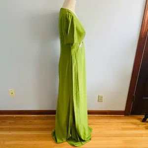 Mac Duggal Plunge Neck Puff Sleeve Cut Out Gown- Green Apple- Size 10- NWT thumbnail 7
