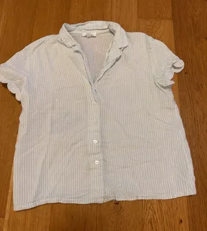 Blue and white stripe pajama set Size XS thumbnail 1