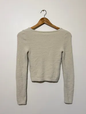 Aritzia Wilfred Free Hush Knit Sweetheart Sweater Size XS Cream Soft Cozy thumbnail 6