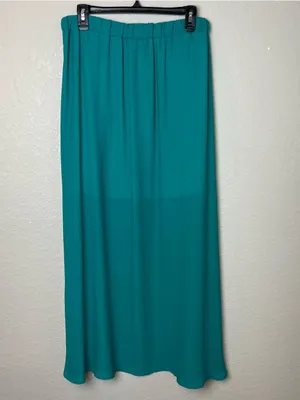 Bnwt! Alya Flowing Teal Maxi Chiffon Skirt with Elastic Waistband Size M thumbnail 5