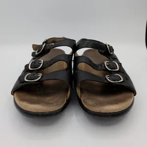 SAS Mystic Slingback Sandals Womens 7.5 W Black Leather Adjustable Comfort‎ USA thumbnail 3