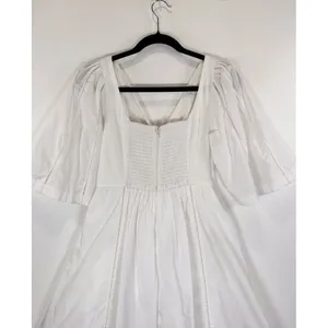 Abercrombie Fitch Dress White Mini V Neck Cutout Poplin Coastal Cowgirl Small thumbnail 10