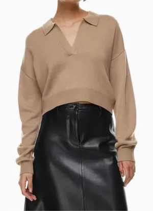Wilfred Aritzia Clara Merino Wool Waist Sweater Womens Size XXS Brown Pullover thumbnail 1