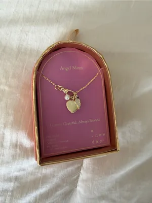 A New Day Gold angel mom heart necklace thumbnail 3