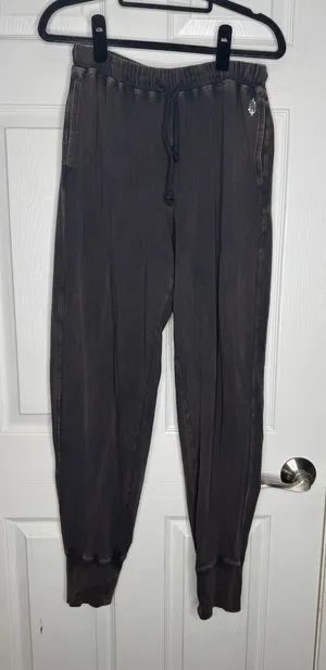FREE PEOPLE MOVEMENT Acid Wash Brown/Gray Jogger Pants‎ Size M thumbnail 1
