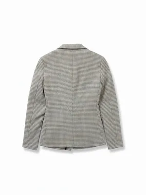 Maeve Anthropologie Collegiate‎ Knit Blazer Asymmetrical Check Brown Small NWT thumbnail 3