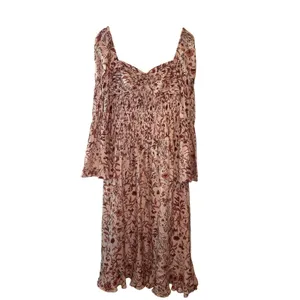 AMUR Filipa Silk Floral Midi Dress Blush Wildflowers Size 6‎ thumbnail 3