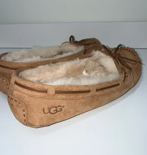 UGG Bella II Moccasin Slippers Chestnut Brown Suede Fur Lined thumbnail 7