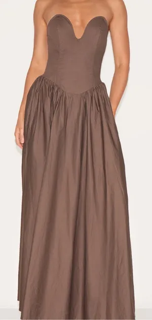 Pretty Little Thing Brown Floor length Dress thumbnail 1