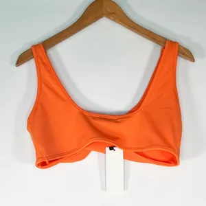 Hey Samy Tessa Orange Cropped Top Midi Bodycon Two Piece Skirt Set Womens L NWT thumbnail 6