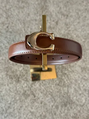 Brown Belt with Gold 'C' Buckle Accent. Very durable & well made. Size- 97cm thumbnail 6