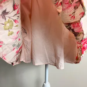 Abercrombie & Fitch Pink Floral Linen Blend Ruffle Strap Mini Dress Womens M thumbnail 6