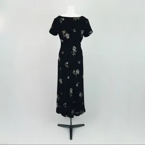 Vintage Ann Taylor Botanical Dress in Black | Size 6 thumbnail 7