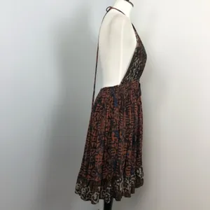 Free People Beach Day Open Back Halter Mini Dress In Black Medium thumbnail 6