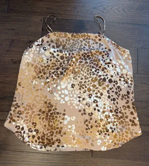 Ann Taylor Leopard Print Faux Satin Cami Large - C52-018 thumbnail 1