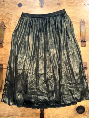 Abercrombie & Fitch Metallic Pleated Midi Skirt Size Small Gunmetal thumbnail 2
