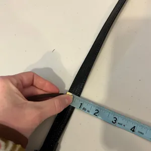 Vintage Black Vegan Leather Small Hook Buckle Belt Size Large thumbnail 6