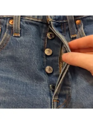 Levis premium 501 button fly distressed shorts size 26 thumbnail 2