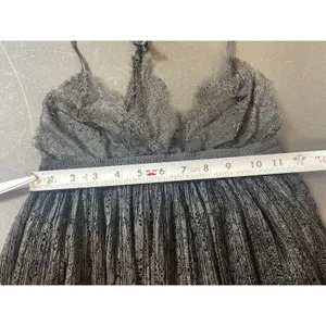 Victoria’s Secret Black Floral Mesh Lace Halter Babydoll Lingerie Dress S thumbnail 11