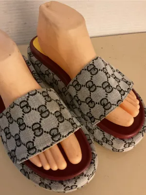 Fashion women canvas platform monogram slide sandals US 10 thumbnail 8