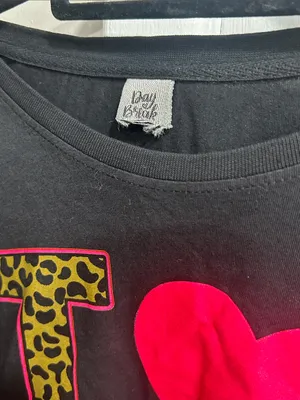 I ❤️ Jersey Shore Y2K Graphic Tee - Black with Hot Pink & Leopard Print NWT thumbnail 5