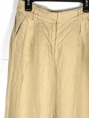 Magaschoni Pants Womens XS Beige 100% Linen Wide Leg Pull On Coastal thumbnail 4