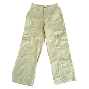 Free Assembly Womens Sage Green‎ Wide Leg Cargo Pants Contrast Stitch Small thumbnail 2