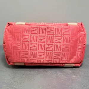 IM Monogram Isaac Mizrahi Insulated Lunch Tote Coral Zip Top thumbnail 3
