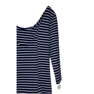 Free People Women's‎ Dress Nautical Knotty Jersey Knit Striped Blue White Large thumbnail 6